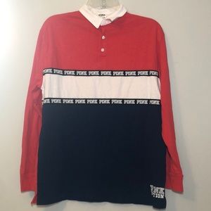 Victoria’s Secret Pink Collared Rugby Shirt NWOT sz Small